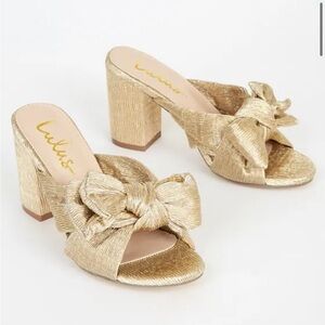 Rose Gold Dorothea Gold Knotted High Heel Sandals